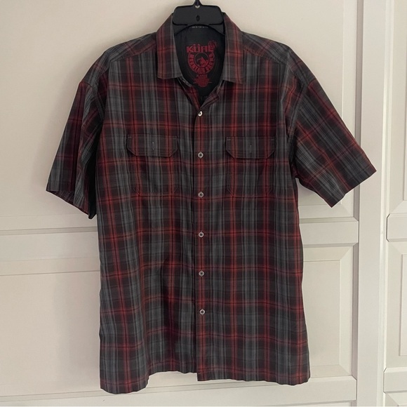 KUHL Men’s Mountain Grown Red Gray Plaid Flannel Button Down Shirt 27097 - Picture 2 of 9